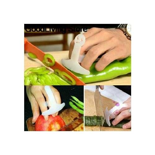 Plastic white Knife Cut Finger Guard Protect Your Finger Hand Not Hurt Cut vegetable tools Safety Finger Protector 6x4cm