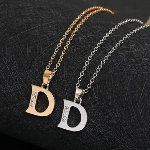 Gift America English word Letter D Family name sign pendant Necklace tiny alphabet name Initial Letter monogram charm necklace