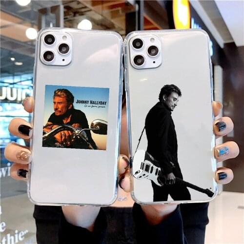 Johnny Hallyday Rock star Phone Case For iphone 5 5s se 2 6 6s 7 8 12 mini plus X XS XR 11 PRO MAX transparent soft coque