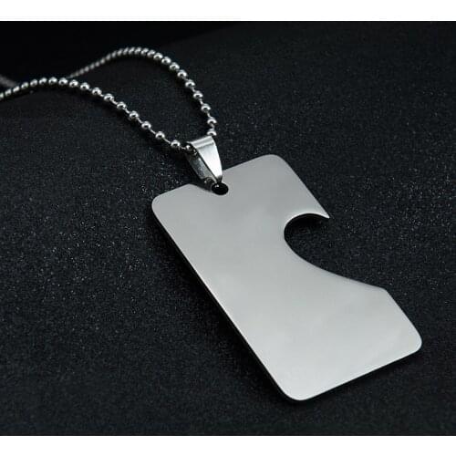 Blank Rectangle Shape Opener Stainless Steel Mirror Polish Men Women Pendant for DIY Engraved Couple Necklaces Keychains