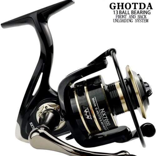 GHOTDA Fishing Reel All Metal Spool Spinning Reel Stainless Steel Ball Bearing Saltwater Fishing Accessories