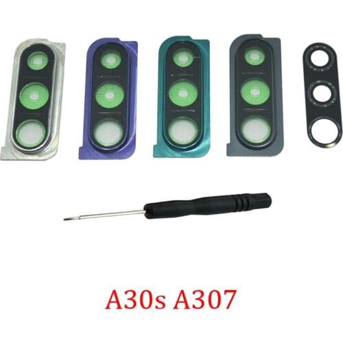 Phone Camera Glass Lens For Samsung A30S A307F A307G A307 Original Housing New Chassis Back Camera Glass Metal Holder Cover