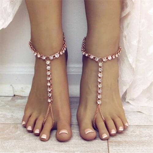 Wedding Gold Sexy Lingerie Rhinestones Porn BDSM Bondage Anklet Socks Sexy Party Game Erotic Costumes Sex Accessories For Women