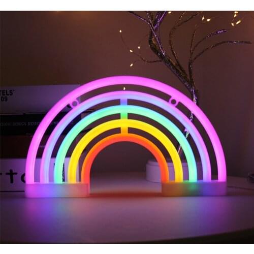 LED Rainbow Light Neon Sign Night Light Wall Hanging Rainbow Neon Light For Home Decoration LED Rainbow Lamp Christmas Decor
