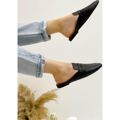 Flat Toe Trock Detailed Brown Womens Slippers 2021 Spring New Round Toe Mon-Slip Flat Shoes Women high Quality new season