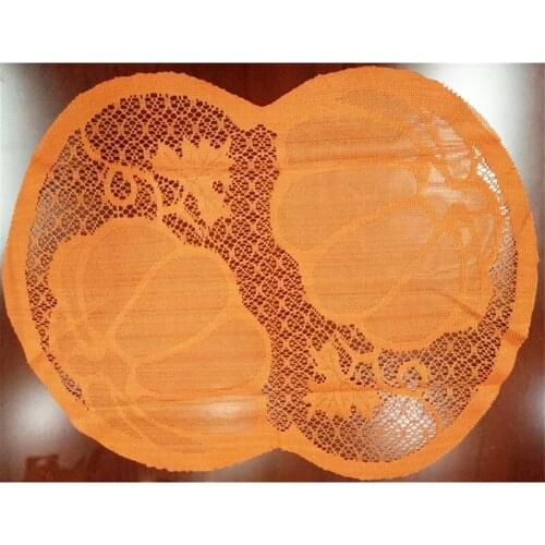 Pumpkin Maple Leaf Orange Spice Fall Thanksgiving Placemat Home Decorative Supplies Table Mat Pumpkin Lace Fireplace Cloth