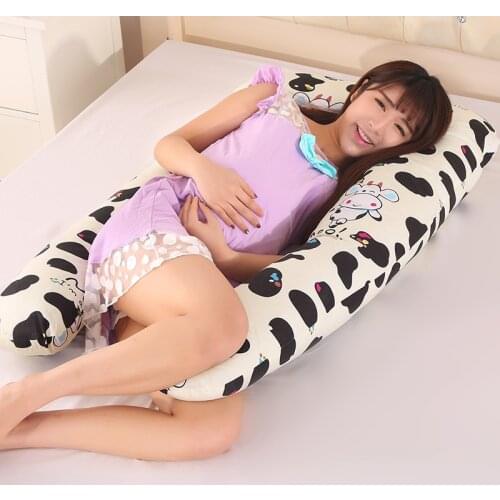 U Shaped Cartoon Pregnancy Pillow Maternity Pillow with Washable Cotton Cover - for Side Sleeping and Back Pain Relief