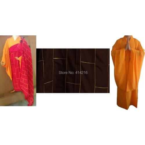 Unisex 3pcs/set Buddhist shaolin monks robe Buddhism Meditation lay clothing abbot martial arts ZuYi cassock famous WOODEN HOOK