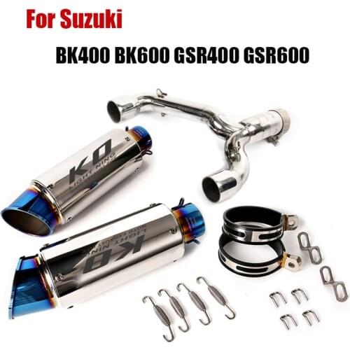 Exhaust System For Suzuki GSR400 GSR600 BK400 BK600 Muffler Tip Modified End Pipe Slip On Middle Link Tube Connect Pipe