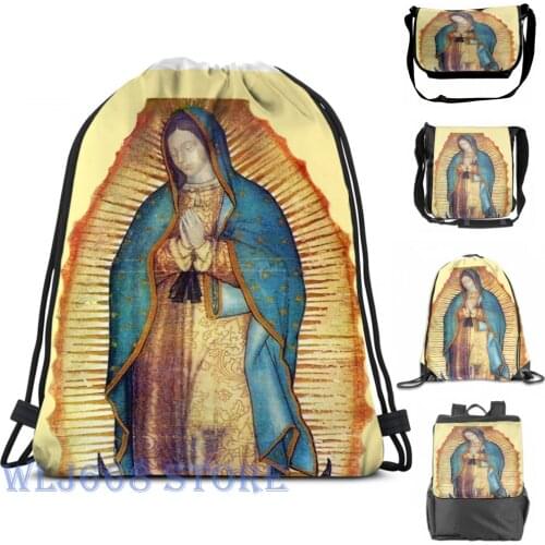 Funny graphic print shoulder Bags women Our Lady of Guadalupe Virgin Mary Tilma Replica Single shoulder backpack travel men