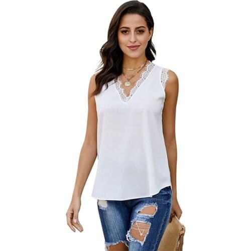 Summer Plus Size Lace T-shirt Women V-neck Sleeveless Off Shoulder Sexy Tops Female Casual Office Streetwear Tees
