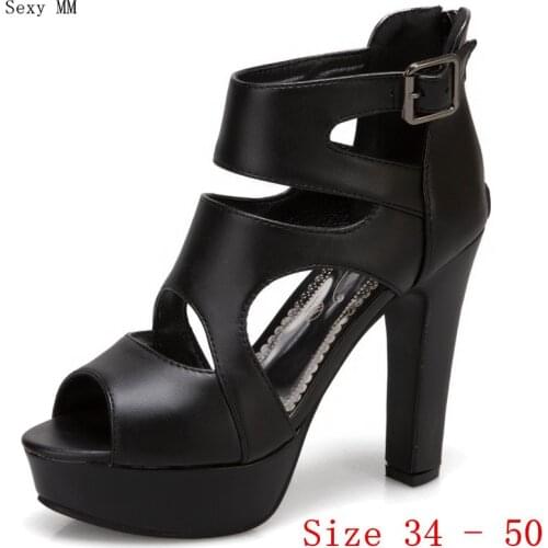 Platform Pumps Women High Heels Peep Toe Gladiator Sandals Woman High Heel Shoes Plus Size 34 - 40 41 42 43 44 45 46 47 48 49 50