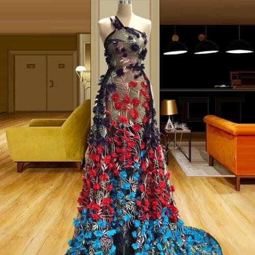 Spring Sheer Rose Evening Dress Colorful Flowers вечернее платье 2021 Evening Gowns for Women abiti da cerimonia FOE31218