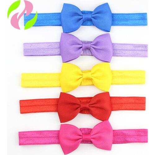 1pcs Cute kids Small Hair Bow Tie Headband Grosgrains Ribbon Bow Elastic Hair Bands Girl Children Apparel Accessories