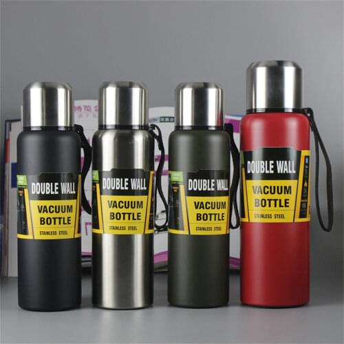 1000ml Stainless Steel Thermos Mug Water Bottles Russian Large Capacity Outdoor Travel Coffee Vacuum Flask Thermal Tumbler