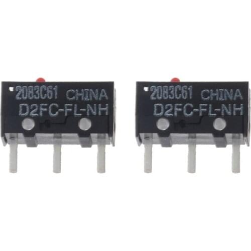 2Pcs Original OMRON D2FC-FL-NH Red Dot Classic Mouse Micro Switch 10 Million Times lifetime Universal with 7N 10m 20M OF