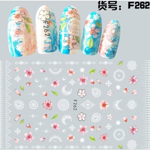 3D Nail Sticker Flower Gem Slider Nails Art Decoration Wraps Decals Cute Design Adhesive Manicure Tips Stickers Pegatina