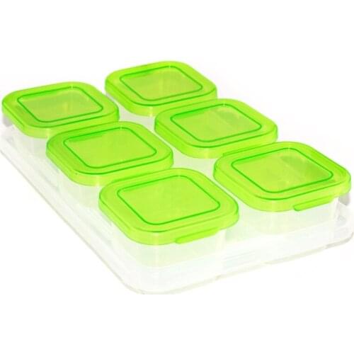 69HE Children Baby Food Container Refrigerator Freezing Cubes with Tray Storage Box