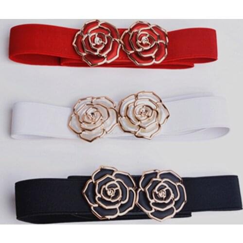 Aoluolan Brand new waist belts women Lady solid Wide Belt Dress Waistband dresses belts female Thin Elastic Waist Belt
