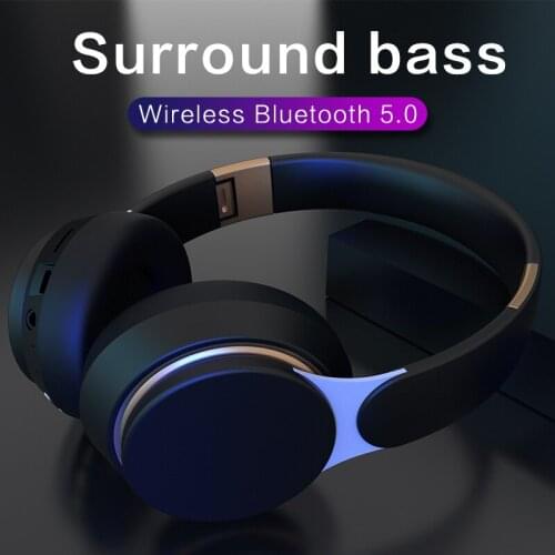 Wireless Bluetooth Headset Foldable Sports Earphone with Mic FM Radio TF Card Music Player Headphone BASS for IOS/Android