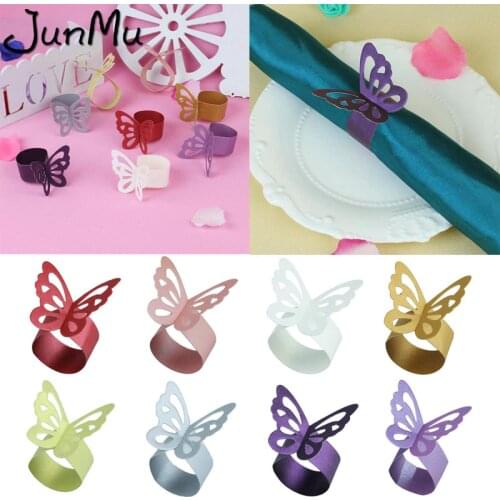 Butterfly Paper Napkin Rings for Wedding Decoration Party Supplies Dinner Banquet Table Decoration Accessories 50pcs/lot