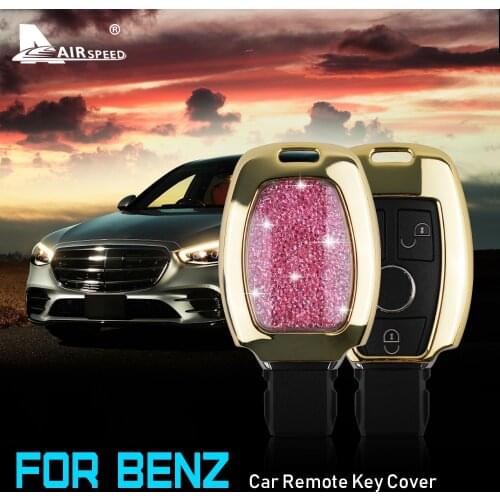 Zinc Alloy Car Remote Key Case Shell Cover with Keychain for Mercedes Benz W213 W204 GLA GLC C Class AMG E200 E300 Accessories