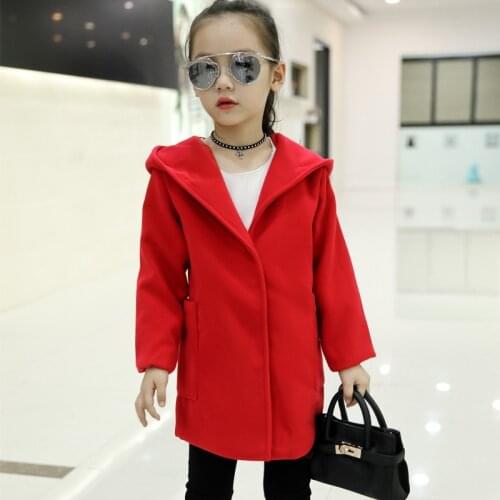 Hairball Jacket Winter Spring Coat Outerwear Top Children Clothes School Kids Costume Teenage Girl Clothing Woolen Cloth High Qu