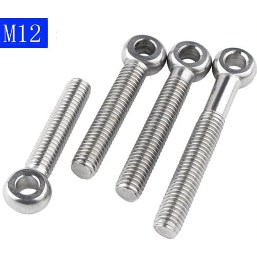 M12 - 1.75 12mm 304 Stainless Steel Machinery Shoulder Lifting Eye Screws Bolts O ring head Axle