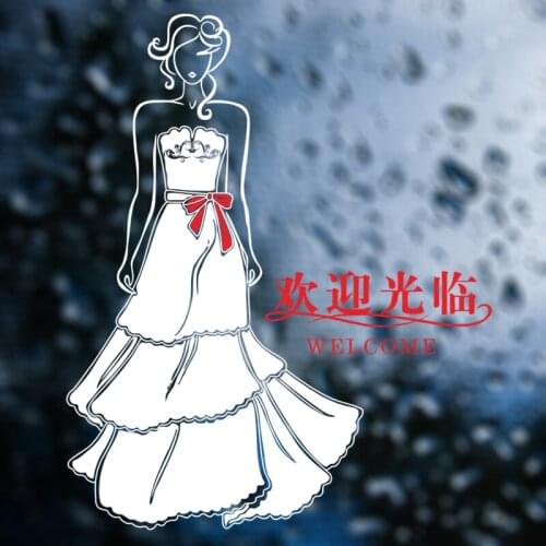Clothing Store Sexy Lady Girls Glass Wall Sticker Decoration Clothing Store Decal Cloakroom Showcase Decor Clothing Shop Decal