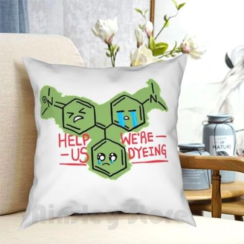 Kawaii Chemicals-Malachite Green-We'Re Dyeing Pillow Case Printed Home Soft DIY Pillow cover Chemistry Chem Science Stem