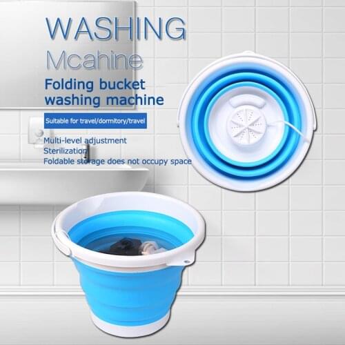 Mini Foldable Washing Machine Ultrasonic Cleaning Small 2 in 1 Portable Washer USB Dormitory Washer For Home Travel
