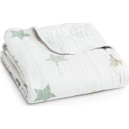 Multifunctional Aden Anais Baby Double Layers Blanket for Spring Autumn Infant Swaddle Bedding Quilt Travel Towel Size 110X110cm