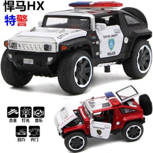 New Hummer HX police car concept car model alloy back sound and light children toy car children birthday gift