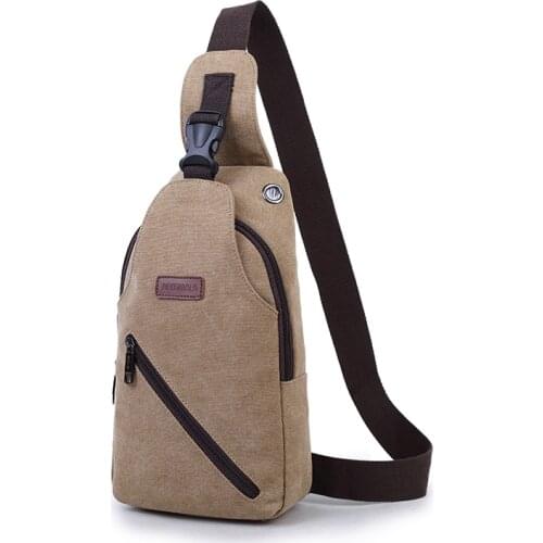 PETERBOLO Canvas Chest Bag For Men Causal Crossbody Bags High Quality Sport shoulder Bag