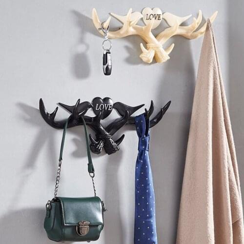 European-style antler wall hanging Decorative hook, Portable hook up, Home living room bathroom office clothes hat bag key hook