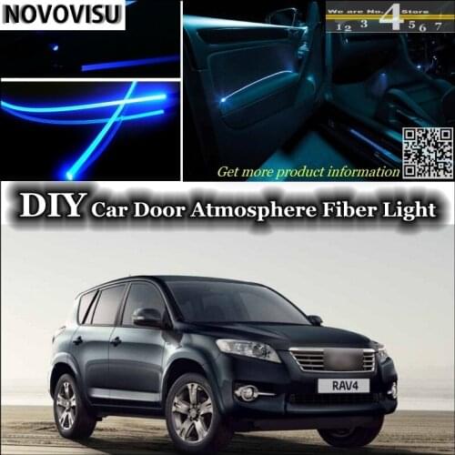 NOVOVISU For TOYOTA RAV4 RAV-4 RAV 4 interior Ambient Light Tuning Atmosphere Fiber Optic Lights Inside Door Panel illumination