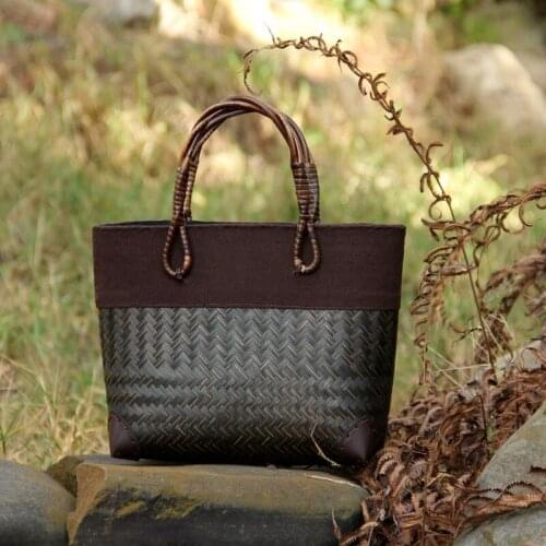 New woven handbags, bamboo bags, retro bamboo woven bags, handbags, tea bags, ladies handbags