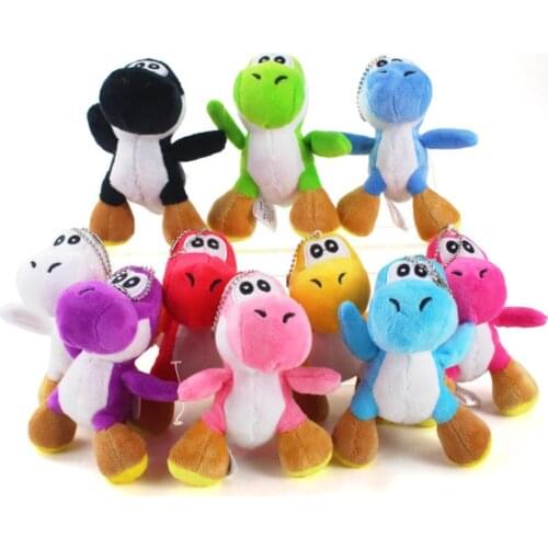 20/Lot 10 Colors Dinosaur 10CM Plush Keychain Pendant Toy