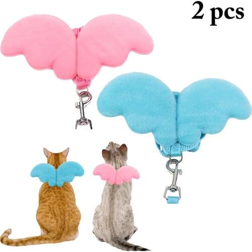 2 Sets ValentineS Day Angel Wings Pet Leash Harness Angel Wing Adjustable Cat Leash With Harness For Dogs 2019 New Arrive