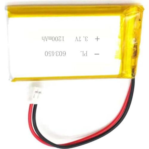 MSDS Verified 3.7V 1200mAh 603450 Li Lithium Polymer ion Battery with 2.0mm JST Connector