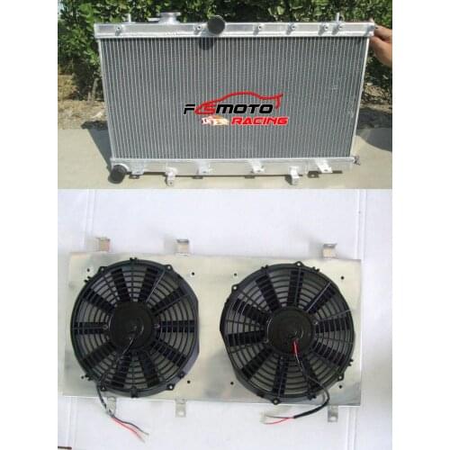 For 2002-2007 07 06 05 04 03 02 Subaru Impreza Wrx STI GDB GD8 GD Aluminum Radiator + shroud + fan