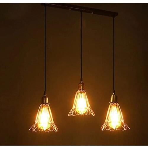 Retro vintage industrial pendant lights Hanging lamps Edison filament bulb Ac90-260v pully lighting fixture for bar livingroom