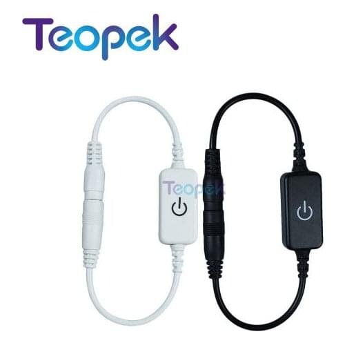 ITouch Led Dimmer Brightness Adjust Controller With On/off Switch For Single Color Led Strip Black / White Color DC12-24V 4A
