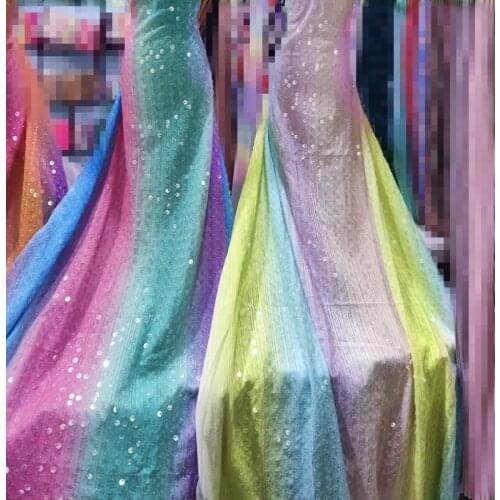 Nigerian Net Mesh Lace Fabric SYJ-4686817 Top Selling Sequins Lace Fabrics High Quality African French Tulle Lace Fabric