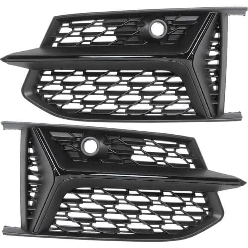 Glossy Black Honeycombs Mesh for RS6 Style Fog Light Grilles Grills Fit for A6 C8 S6 2019 2020 Auto Car Accessories