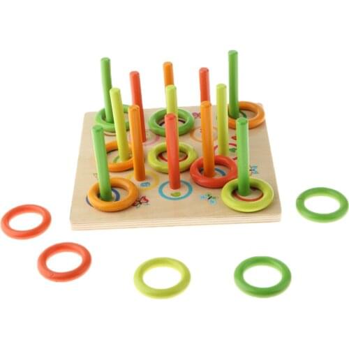 Stacking and Sorting Board, Wooden Educational Toy With Colorful Wooden Pieces