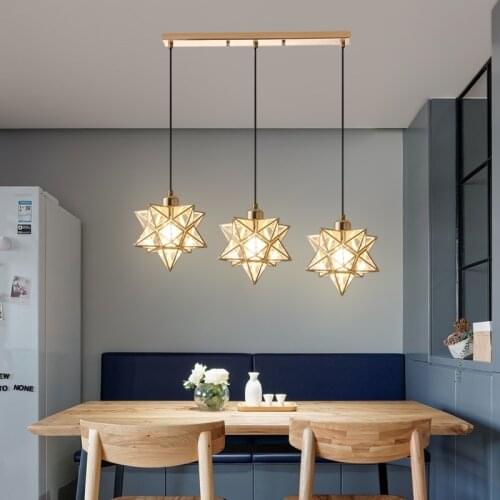 Nordic Simple Led Pendant Light Crystal Gold/Black E27 Chandelier Hanging Lamp Bar Kitchen Dining Room Decorative Indoor Light
