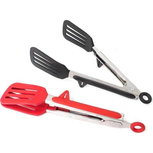 1pc Heat-Resistant Food Tong Creative Non-Slip Silicone Bread Tong Serving Tong Kitchen Tools BBQ Tools Accessories