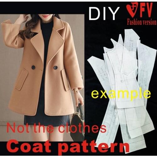 Pattern making womens short coat coat pattern 1:1 garment sewing drawing BFY-284