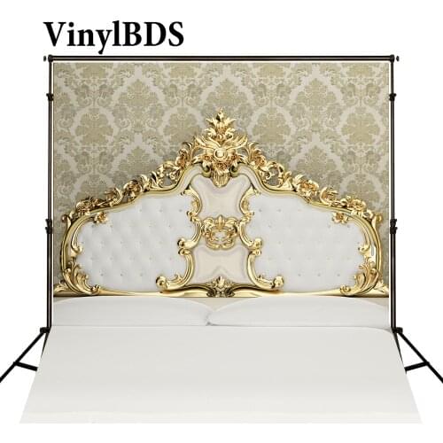 VinylBDS 8x8ft Vintage Wallpaper Newborn Backgrounds Tufted Headboard Photography Backdrops For Child Photo Shoot